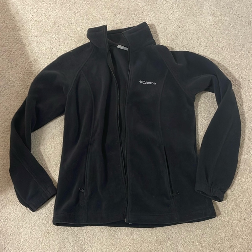 Black Columbia Fleece Jacket. Size Large.